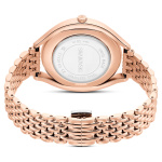 Crystalline aura watch, Swiss Made, Metal bracelet, Rose gold tone, Rose gold-tone finish